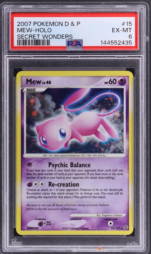 2007 Pokemon Diamond & Pearl Secret Wonders #15 Mew-Holo