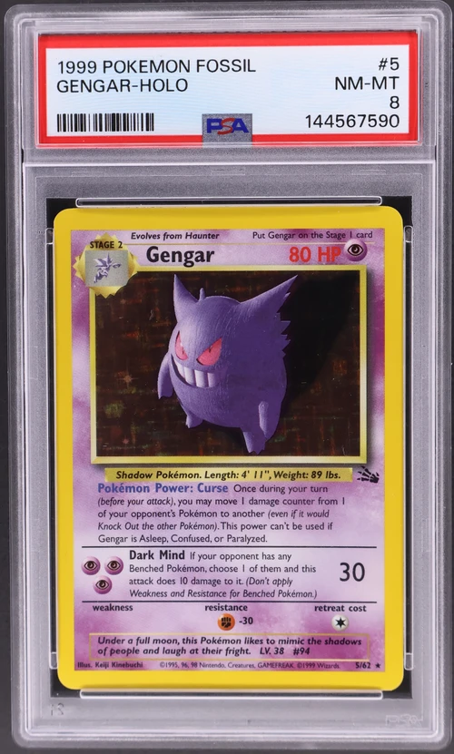 1999 Pokemon Fossil #5 Gengar-Holo