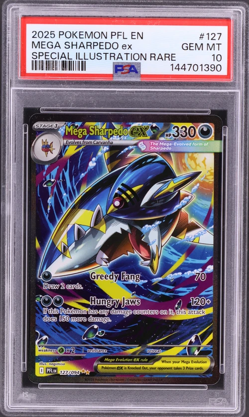 2025 Pokemon Pfl En-Phantasmal Flames #127 Mega Sharpedo Ex Special Illustration Rare