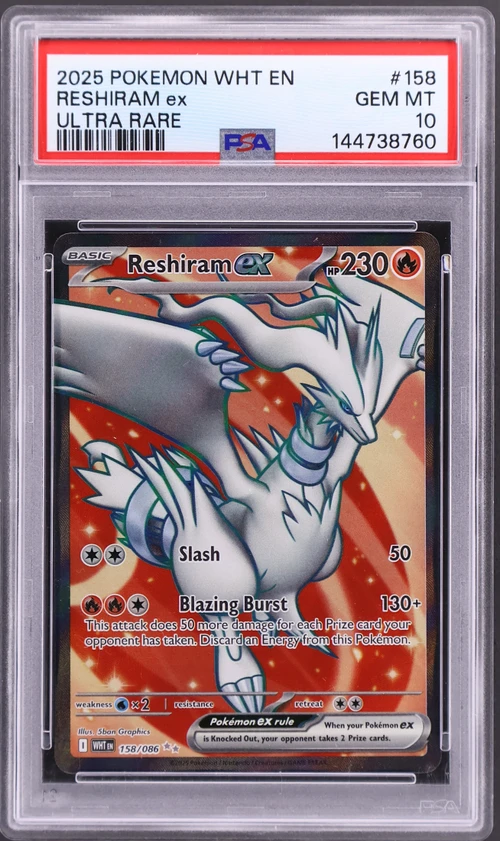 2025 Pokemon Wht En-White Flare #158 Reshiram Ex Ultra Rare