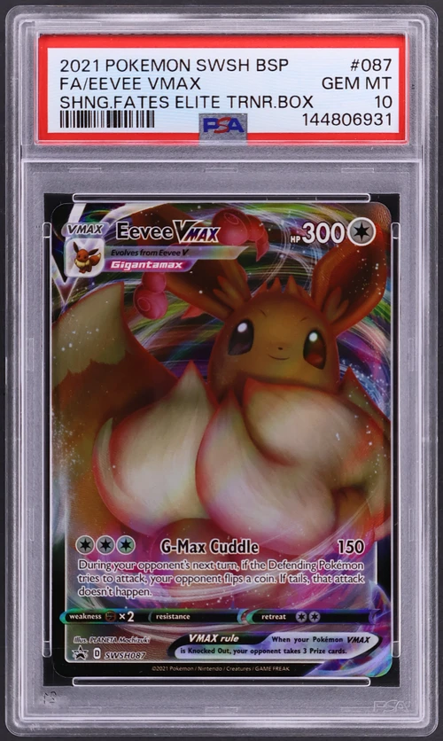 2021 Pokemon Swsh Black Star Promo #087 Full Art / Eevee Vmax Shining Fates Elite Trainer Box