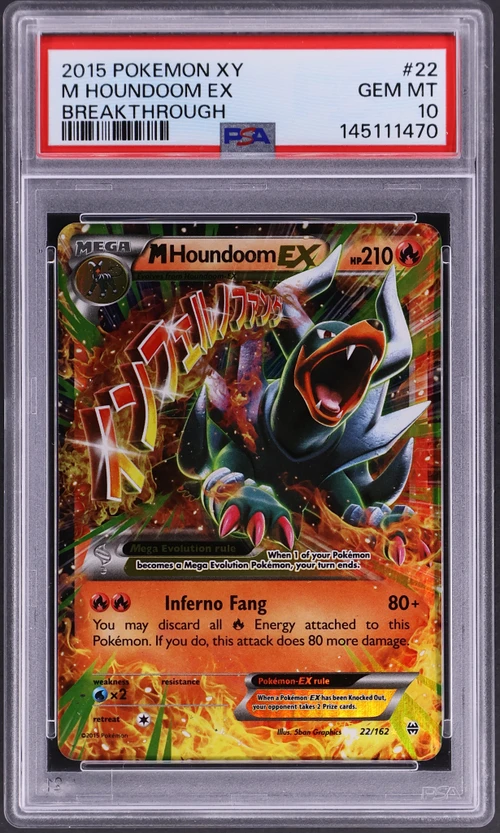 2015 Pokemon Xy Breakthrough #22 M Houndoom Ex