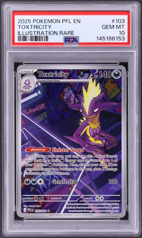 2025 Pokemon Pfl En-Phantasmal Flames #103 Toxtricity Illustration Rare
