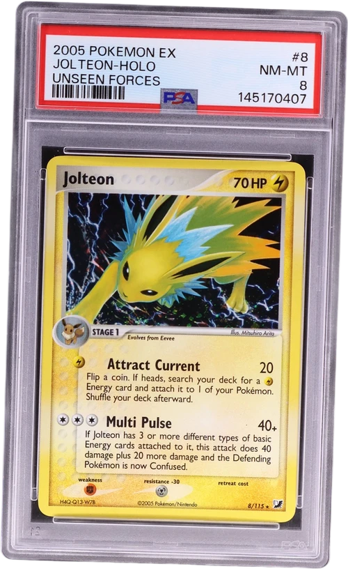 2005 Pokemon Ex Unseen Forces #8 Jolteon-Holo