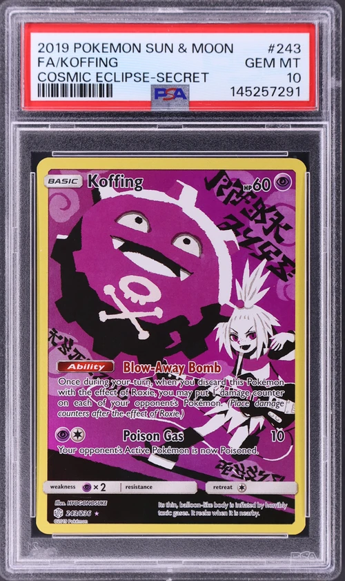 2019 Pokemon Sun & Moon Cosmic Eclipse #243 Full Art / Koffing Secret