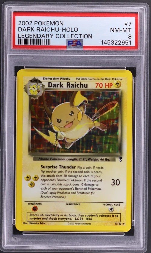 2002 Pokemon Legendary Collection #7 Dark Raichu-Holo