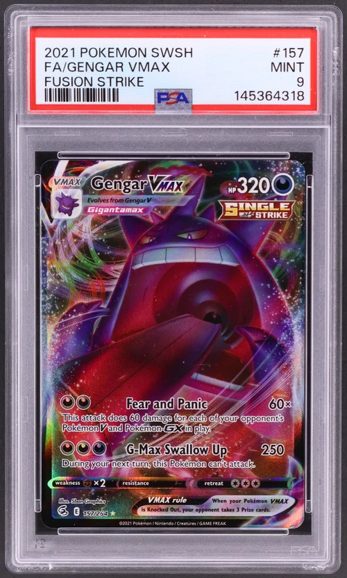 2021 Pokemon Sword & Shield Fusion Strike #157 Full Art / Gengar Vmax
