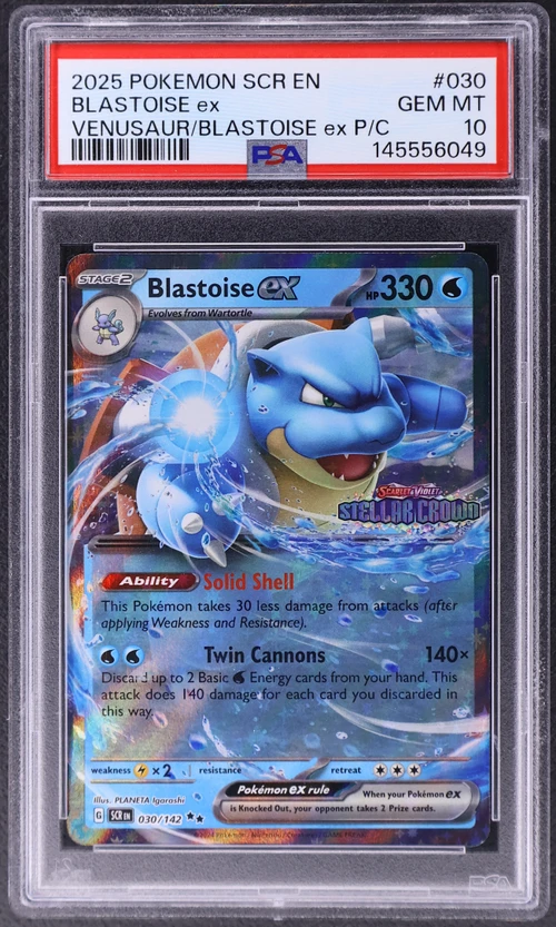 2025 Pokemon Scr En-Stellar Crown #030 Blastoise Ex Venusaur Ex & Blastoise Ex Premium Collection