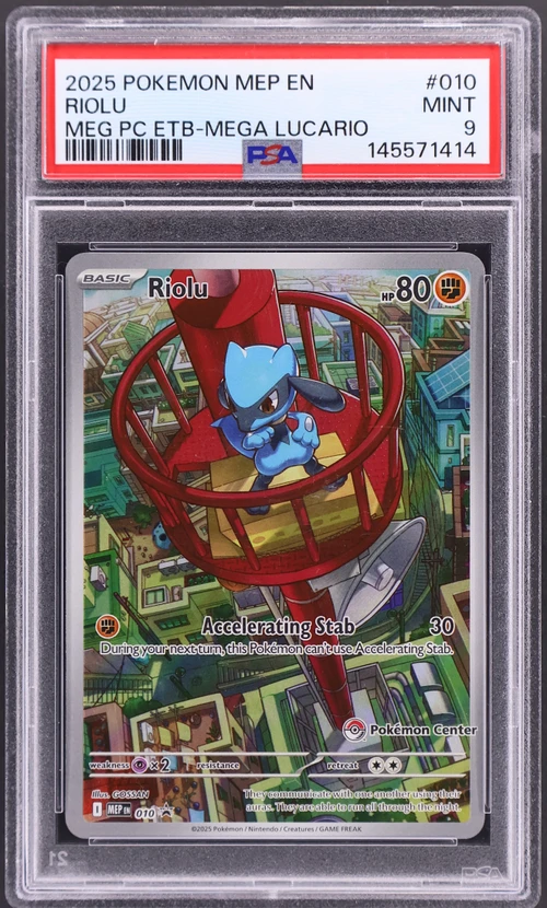 2025 Pokemon Mep En-Me Black Star Promo #010 Riolu Mega Evolution Pokemon Center Elite Trainer Box-Mega Lucario