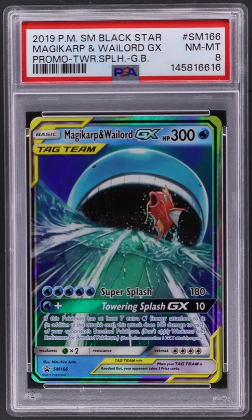 2019 Pokemon Sm Black Star Promo #SM166 Magikarp & Wailord Gx Towering Splash-Gx Box