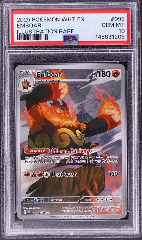 2025 Pokemon Wht En-White Flare #098 Emboar Illustration Rare