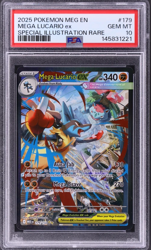 2025 Pokemon Meg En-Mega Evolution #179 Mega Lucario Ex Special Illustration Rare