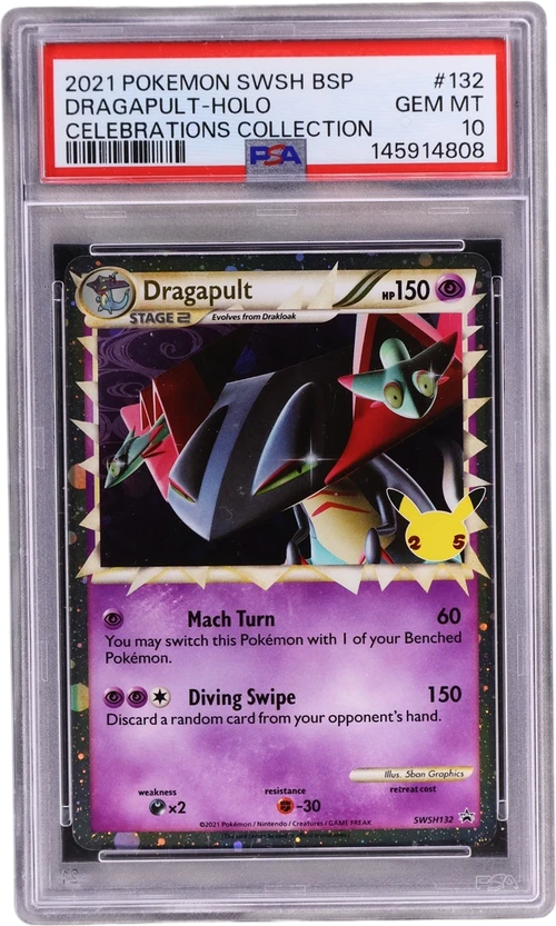 2021 Pokemon Swsh Black Star Promo #132 Dragapult-Holo Celebrations Collection