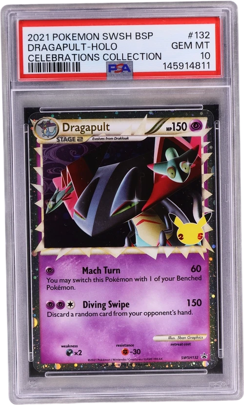 2021 Pokemon Swsh Black Star Promo #132 Dragapult-Holo Celebrations Collection