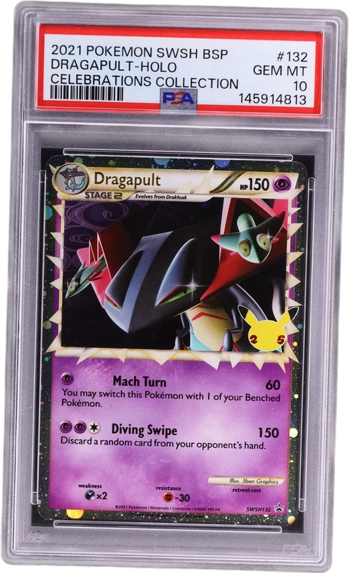2021 Pokemon Swsh Black Star Promo #132 Dragapult-Holo Celebrations Collection