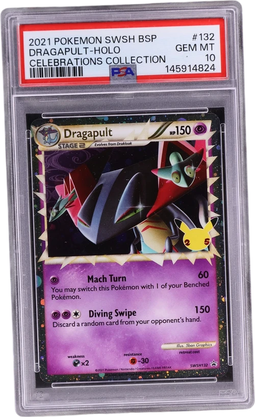 2021 Pokemon Swsh Black Star Promo #132 Dragapult-Holo Celebrations Collection