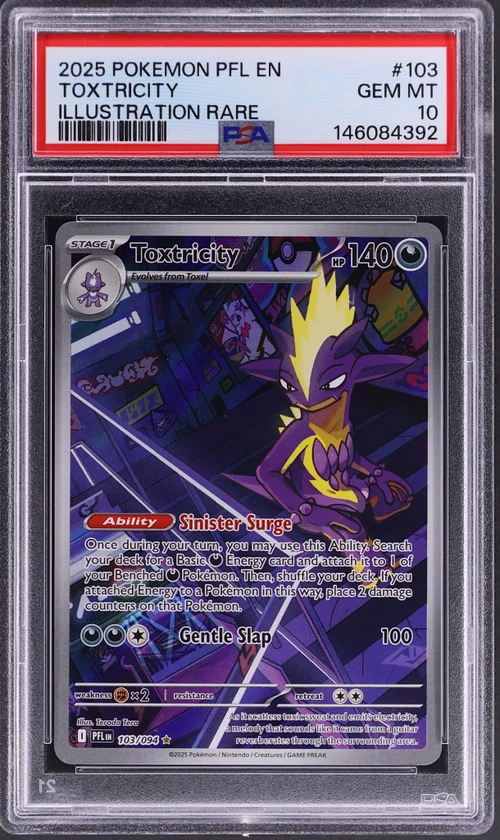 2025 Pokemon Pfl En-Phantasmal Flames #103 Toxtricity Illustration Rare