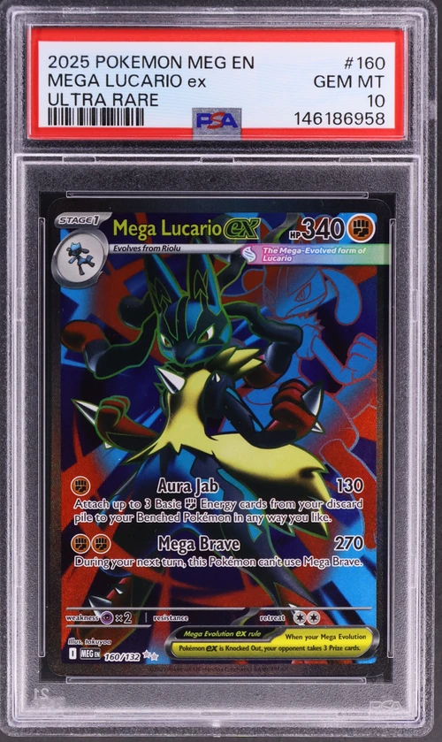 2025 Pokemon Meg En-Mega Evolution #160 Mega Lucario Ex Ultra Rare