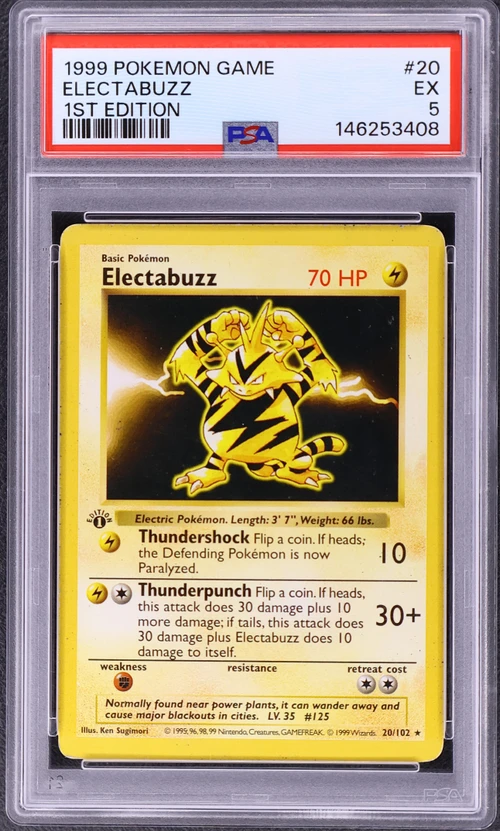 1999 Pokemon Game #20 Electabuzz 1st Edition