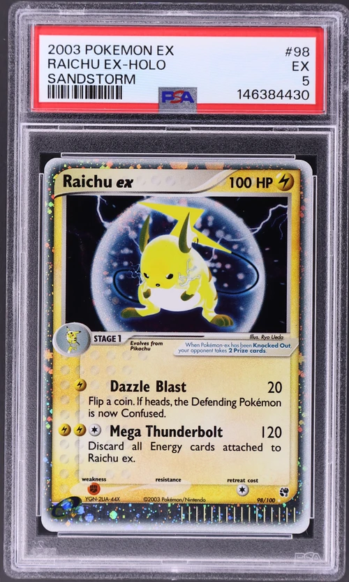 2003 Pokemon Ex Sandstorm #98 Raichu Ex-Holo