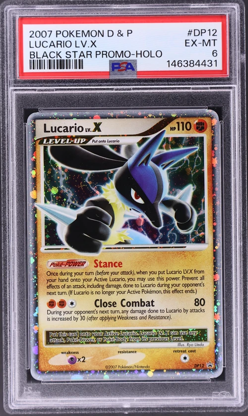 2007 Pokemon Diamond & Pearl Black Star Promo #DP12 Lucario Lv.x Holo