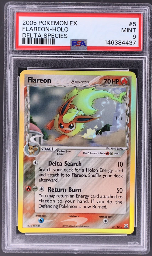 2005 Pokemon Ex Delta Species #5 Flareon-Holo