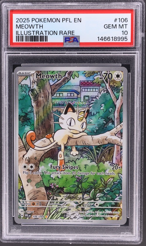 2025 Pokemon Pfl En-Phantasmal Flames #106 Meowth Illustration Rare