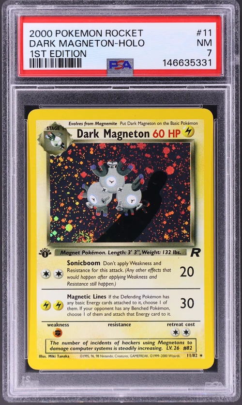 2000 Pokemon Rocket #11 Dark Magneton-Holo 1st Edition