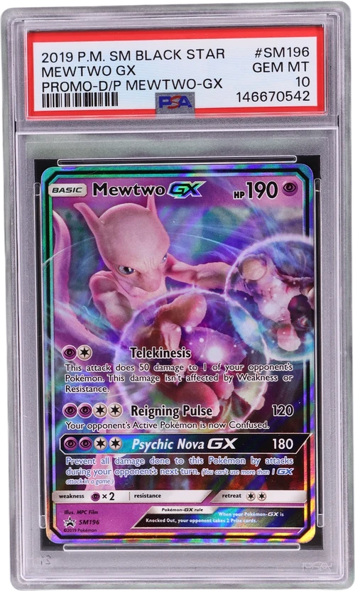 2019 Pokemon Sm Black Star Promo #SM196 Mewtwo Gx Detective Pikachu Mewtwo-Gx
