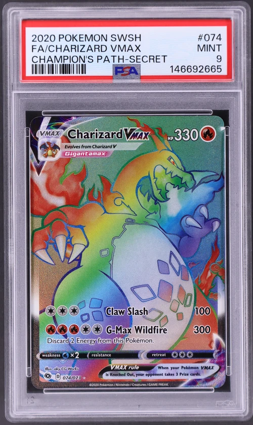 2020 Pokemon Sword & Shield Champion's Path #074 Full Art / Charizard Vmax Secret