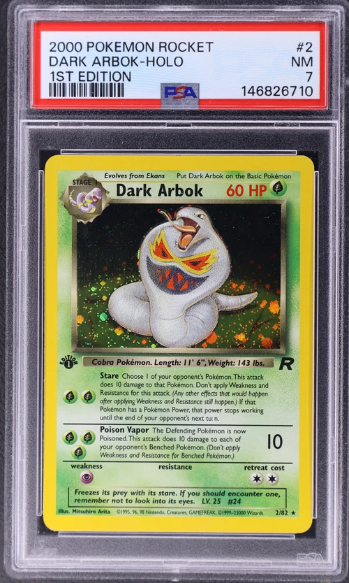 2000 Pokemon Rocket #2 Dark Arbok-Holo 1st Edition