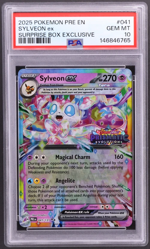 2025 Pokemon Pre En-Prismatic Evolutions #041 Sylveon Ex Surprise Box Exclusive