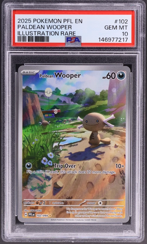 2025 Pokemon Pfl En-Phantasmal Flames #102 Paldean Wooper Illustration Rare