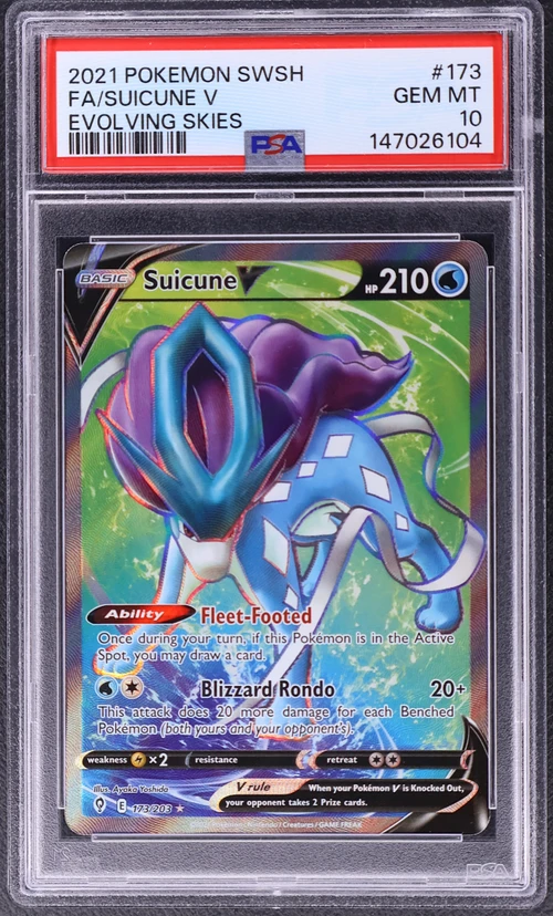 2021 Pokemon Sword & Shield Evolving Skies #173 Full Art / Suicune V