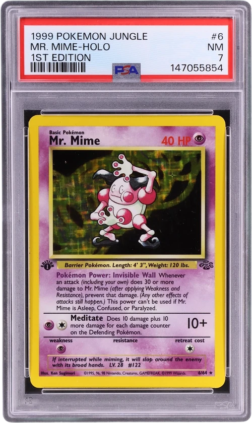 1999 Pokemon Jungle #6 Mr. Mime-Holo 1st Edition