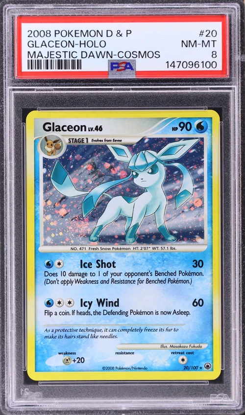 2008 Pokemon Diamond & Pearl Majestic Dawn #20 Glaceon-Holo Cosmos