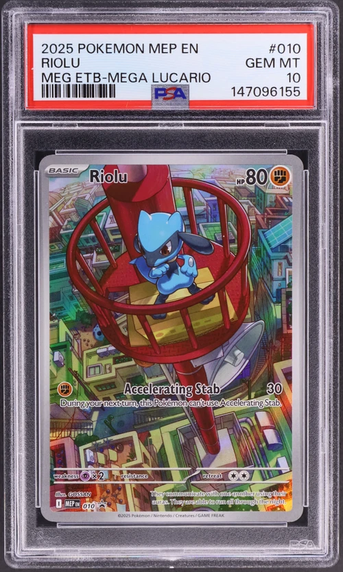 2025 Pokemon Mep En-Me Black Star Promo #010 Riolu Mega Evolution Elite Trainer Box-Mega Lucario