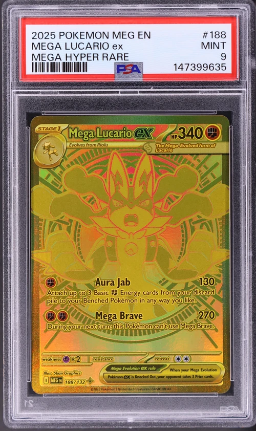 2025 Pokemon Meg En-Mega Evolution #188 Mega Lucario Ex Mega Hyper Rare