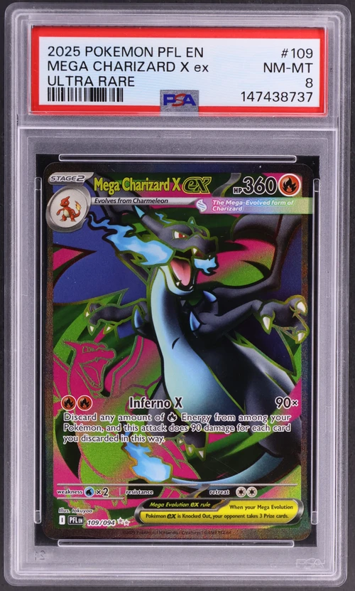2025 Pokemon Pfl En-Phantasmal Flames #109 Mega Charizard X Ex Ultra Rare