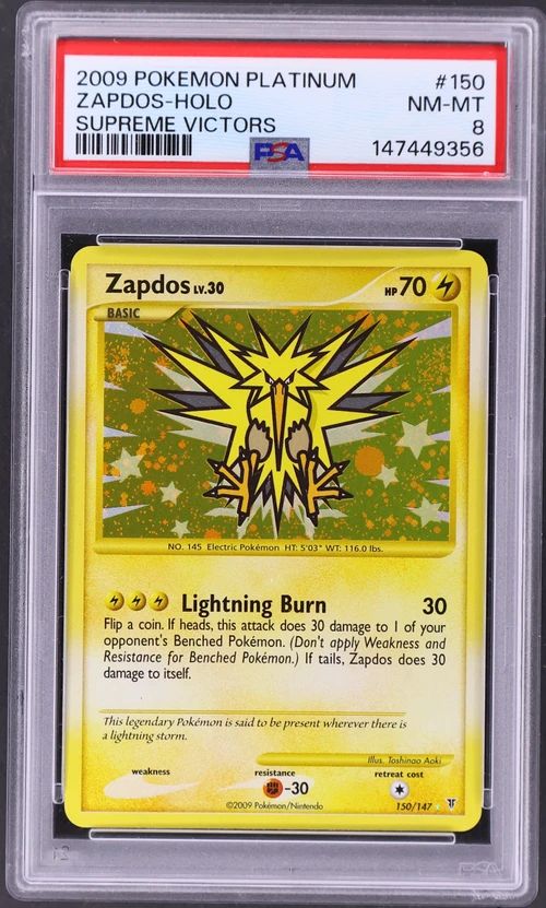 2009 Pokemon Platinum Supreme Victors #150 Zapdos-Holo (PSA 8)