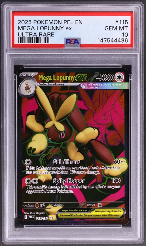 2025 Pokemon Pfl En-Phantasmal Flames #115 Mega Lopunny Ex Ultra Rare