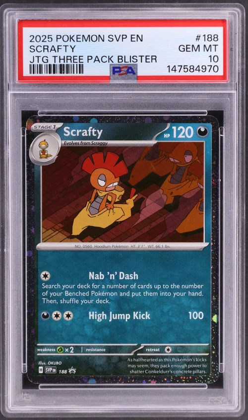 2025 Pokemon Svp En-Sv Black Star Promo #188 Scrafty Journey Together Three Pack Blister