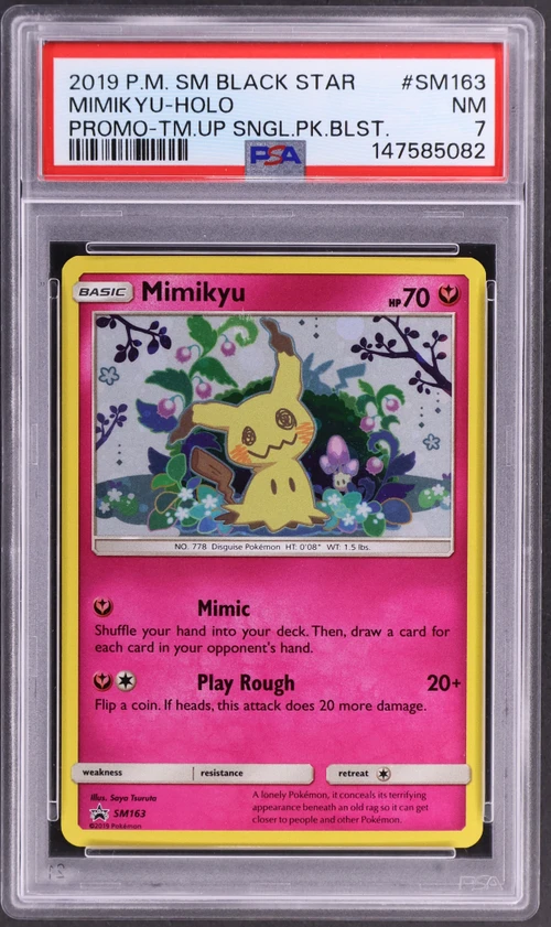 2019 Pokemon Sm Black Star Promo #SM163 Mimikyu-Holo Team up Single Pack Blisters