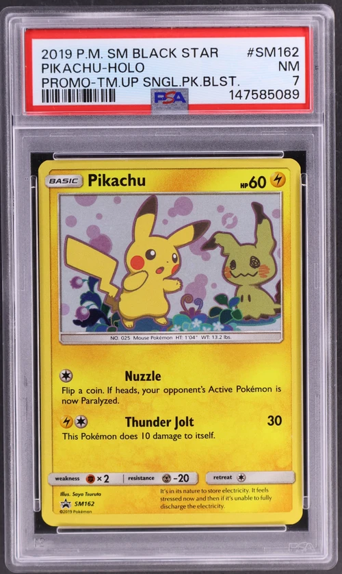 2019 Pokemon Sm Black Star Promo #SM162 Pikachu-Holo Team up Single Pack Blisters