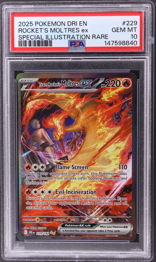 2025 Pokemon Dri En-Destined Rivals #229 Team Rocket's Moltres Ex Special Illustration Rare