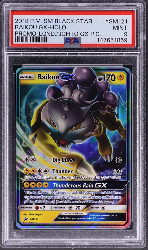 2018 Pokemon Sm Black Star Promo #SM121 Raikou Gx-Holo Legends of Johto Gx Premium Collection