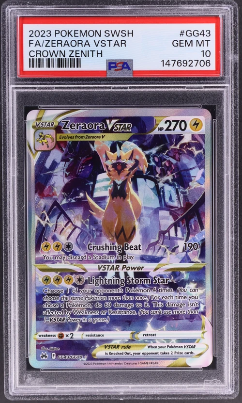 2023 Pokemon Sword and Shield Crown Zenith #GG43 Full Art / Zeraora Vstar