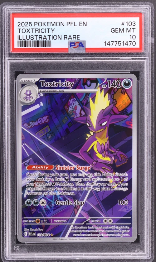 2025 Pokemon Pfl En-Phantasmal Flames #103 Toxtricity Illustration Rare
