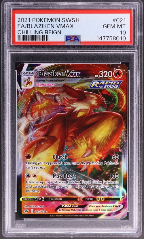 2021 Pokemon Sword & Shield Chilling Reign #021 Full Art / Blaziken Vmax