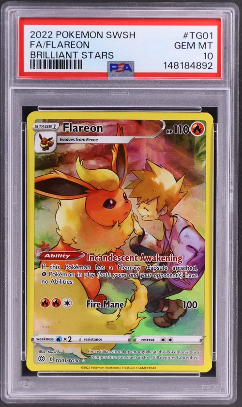 2022 Pokemon Sword & Shield Brilliant Stars #TG01 Full Art / Flareon